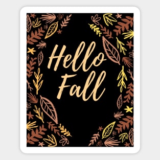 Happy Fall Dry Leaves Autumn Design Magnet